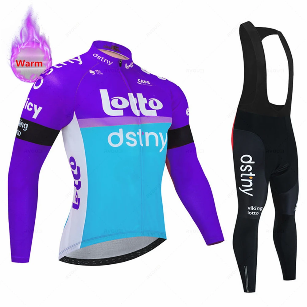 New Lotto Winter Cycling Jersey Set Ropa Ciclismo Thermal Fleece Bicicleta Clothing MTB Bicycle Racing Uniform Road Bike Clothes