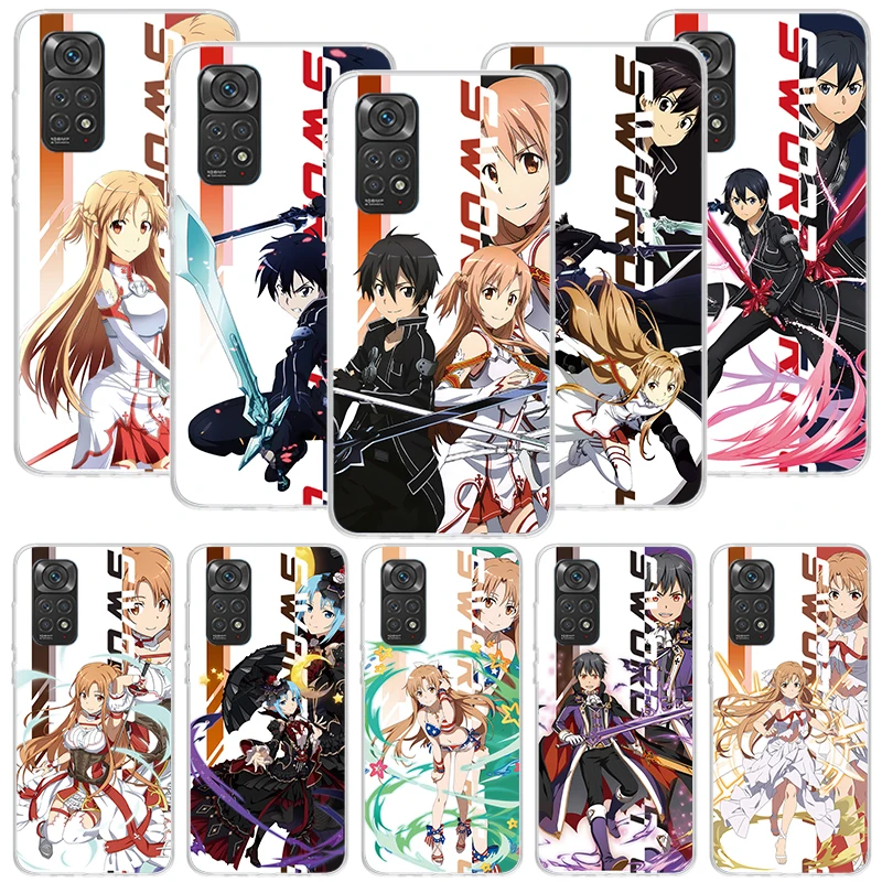 Anime Sword Art Online SAO Phone Case For Xiaomi Redmi Note 13 14 12S 12 11S 11E Pro Plus 10 10S 11 11T + 14Pro 5G 4G Cover Coqu