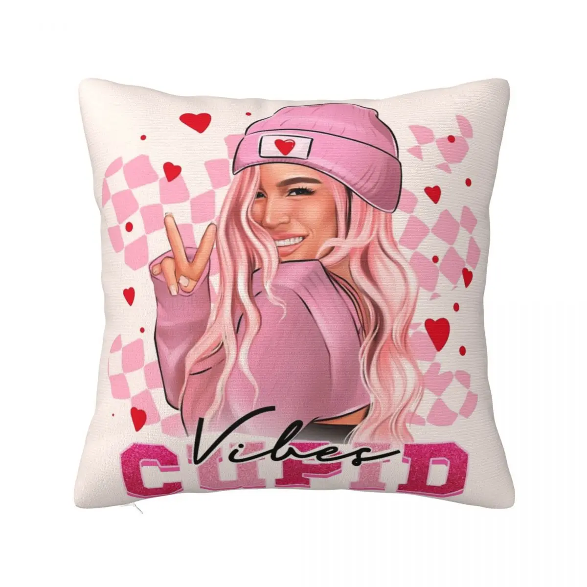 New Style Car Karol G Happy Valentines DayDecoration Pillowcase Stuff Pillow Covers Zippered Multi-Size