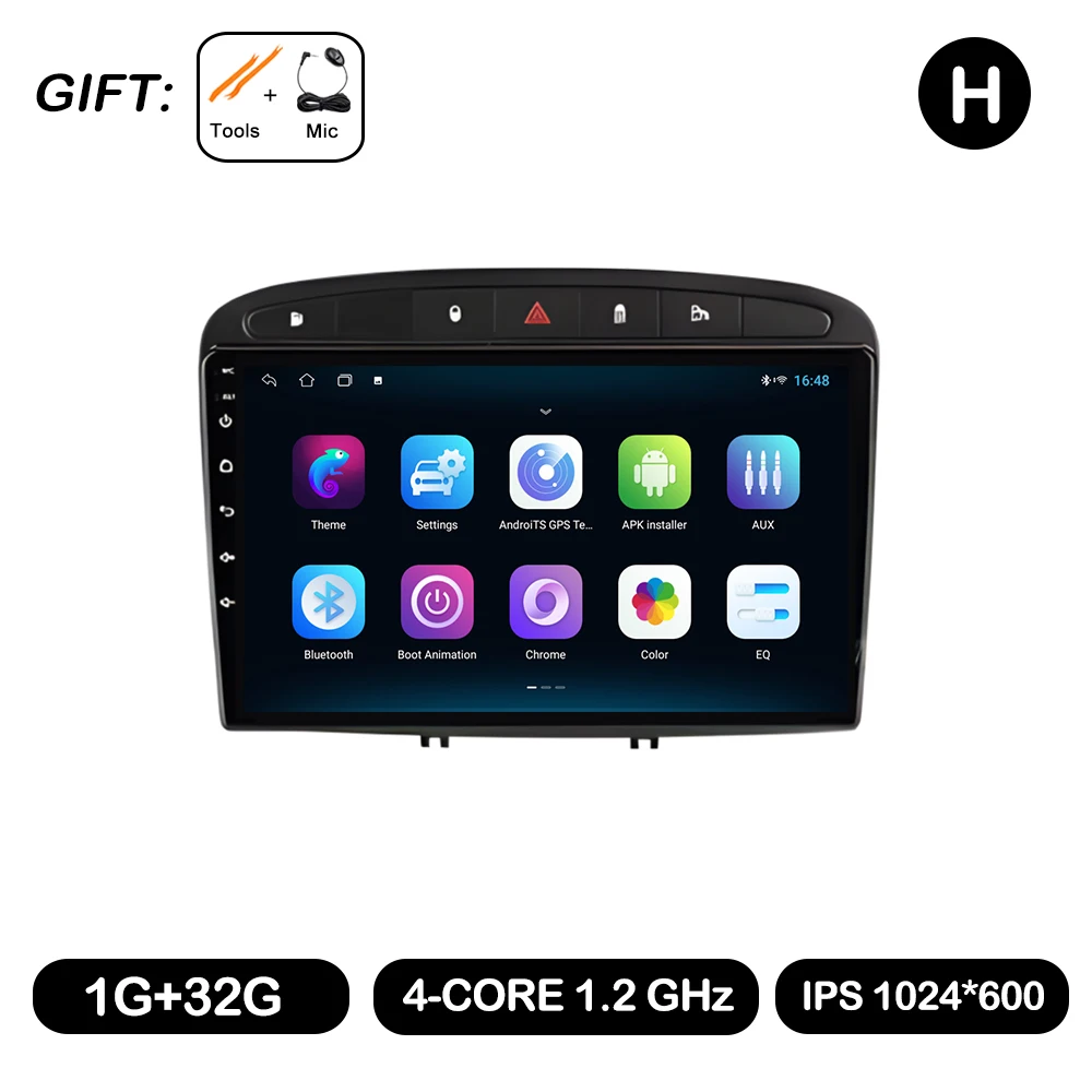 Android Auto voor Peugeot 308 SW 2007-2015 408 2012-2020 Draadloze Carplay Autoradio Multimedia Speler WiFi GPS Navigatie