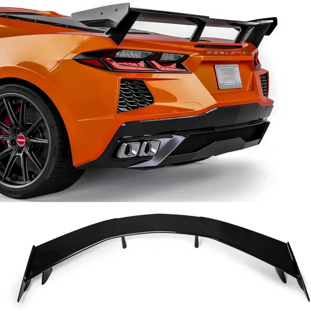 

High Wing Spoiler for 2020-2025 Corvette C8 - OE Factory Style Gloss Black Rear Spoiler Lid Trunk Wing