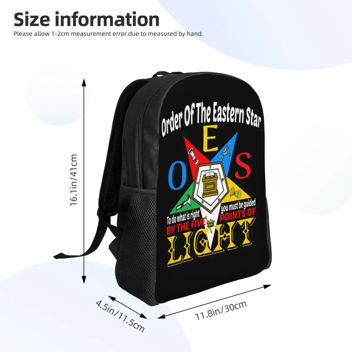 Custom Order Of The Eastern Star Logo Laptop Backpack Women Men Basic Bookbag for College School Student Bag