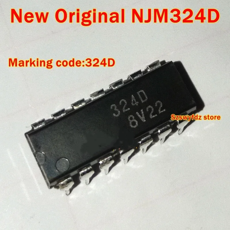 5pcs to 100pcs  New Original NJM324D NJM324 JRC324D DIP-14 Marking code:324D SINGLE-SUPPLY QUAD OPERATIONAL AMPLIFIER