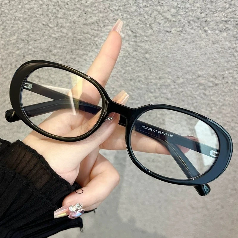 

Intellectual Chic Oversized Oval Eyeglasses Red Black Retro Glasses Frames for Fashion Unisex Daily Wear Accessories Gift Frames