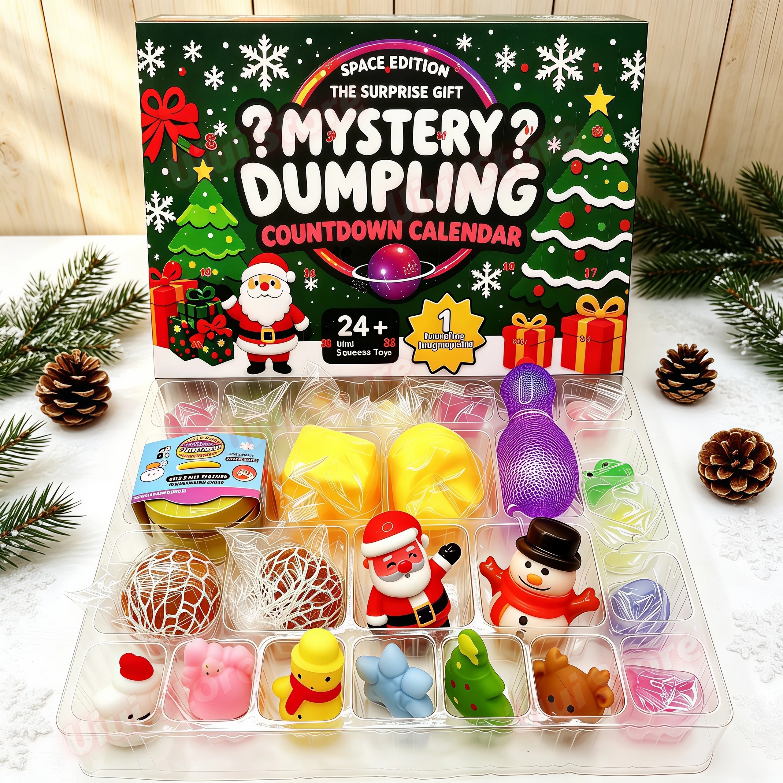 Weihnachts-Squishy-Adventskalender 2026 24-Tage-Countdown Dumpling Squishy Stressabbau Fidget Heimdekoration Überraschungsgeschenkbox