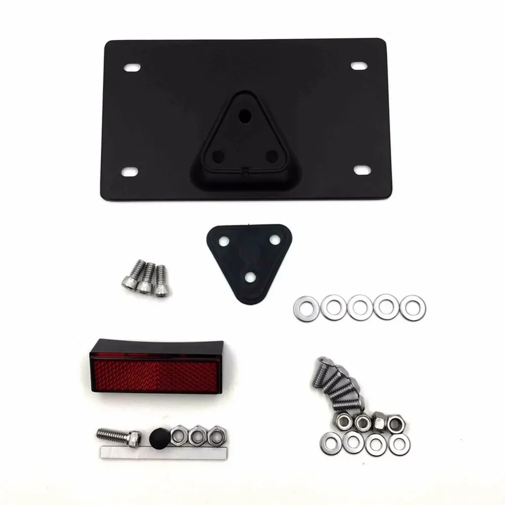 License Plate Mounting Kit for Harley Davidson Softail Deluxe FLSTN/ SuperLow XL883L BLACK Aftermarket Up To 7-1/4