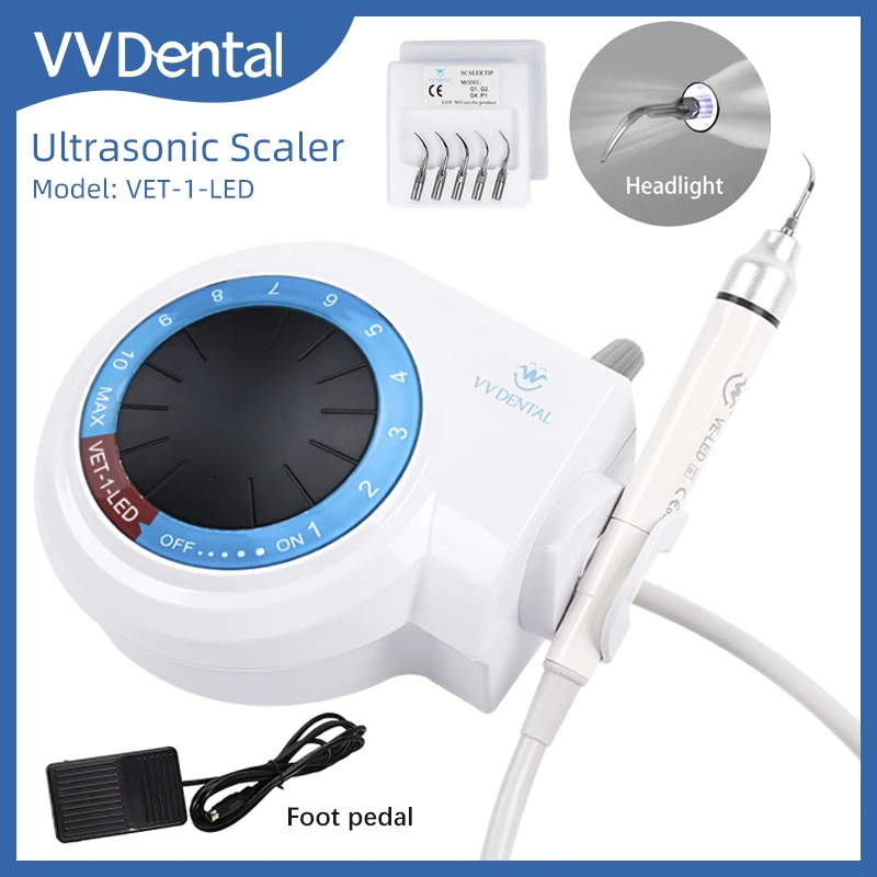 VV Dental Ultrasonic Scaler Equipment for Remove Calculus And Stains Teeth Cleaning  Oral Care Machine With LED Light