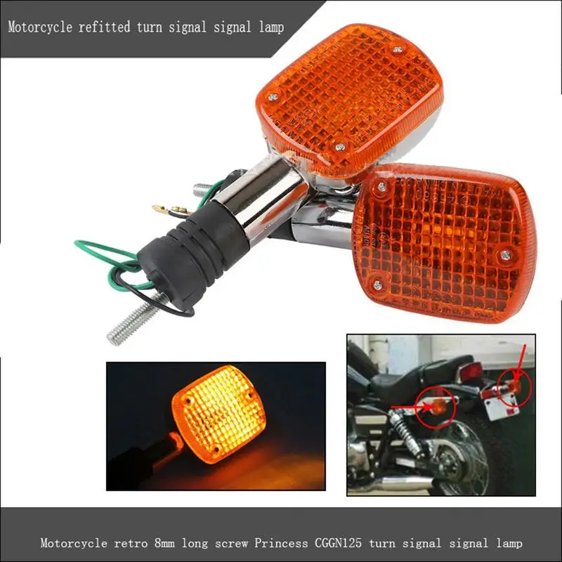 Motorbike Rear Tail Light Motorcycle Tail Turn Lights Vintage Modified Rear Lamp 8mm Long Screw Turn Lamp For Cruiser Scooter