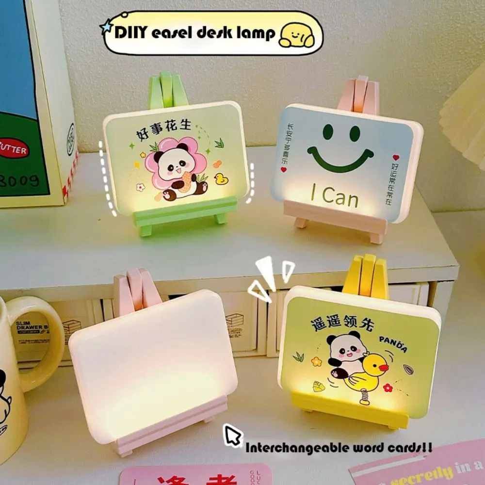 

Creative 360 ° Rotation Easel Desk Lamp Three Color Lights Hanging Decorative Light DIY USB Charging Sleep Light Student