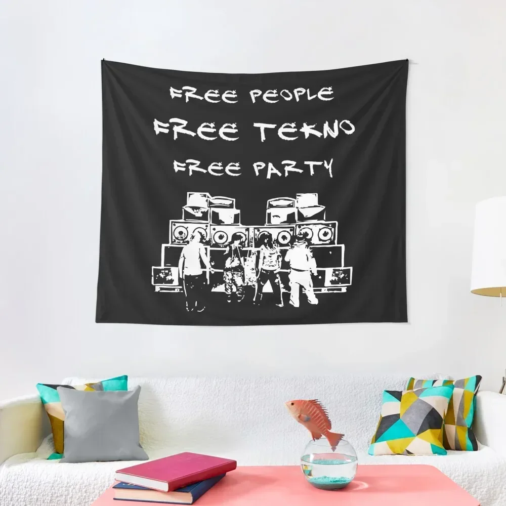 

23FT000 - Tekno 23 free people free tekno free party Tapestry Wall Decoration Items Aesthetic Room Decor Korean Tapestry