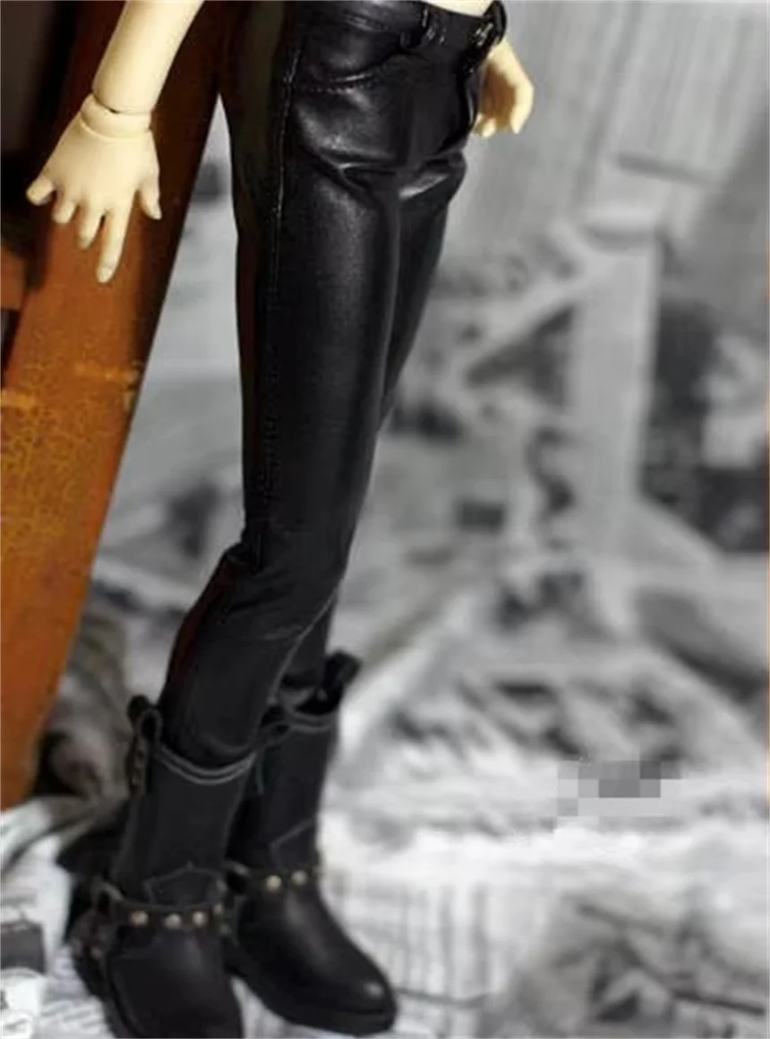 

BJD doll clothes suitable for 1/3 1/4 size fashion new popular black high stretch leg trimming leather pants can be customized