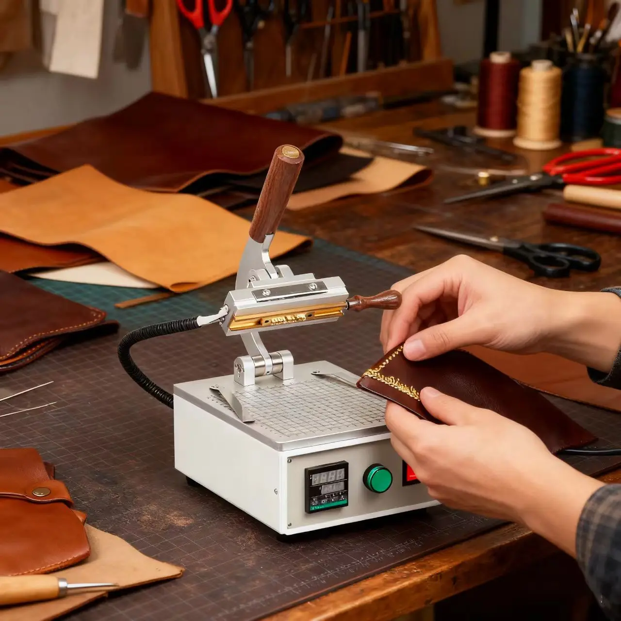 Manual Leather Wallet Hot Stamping Machine Hot Press Portable Digital Letter Leather Embossing Machine