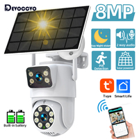 Tuya 8MP 4K Solar Wirelesss IP Camera Color Night Vision Outdoor 4MP Dual Lens Wifi PTZ Security Camera Auto Tracking Smart Life