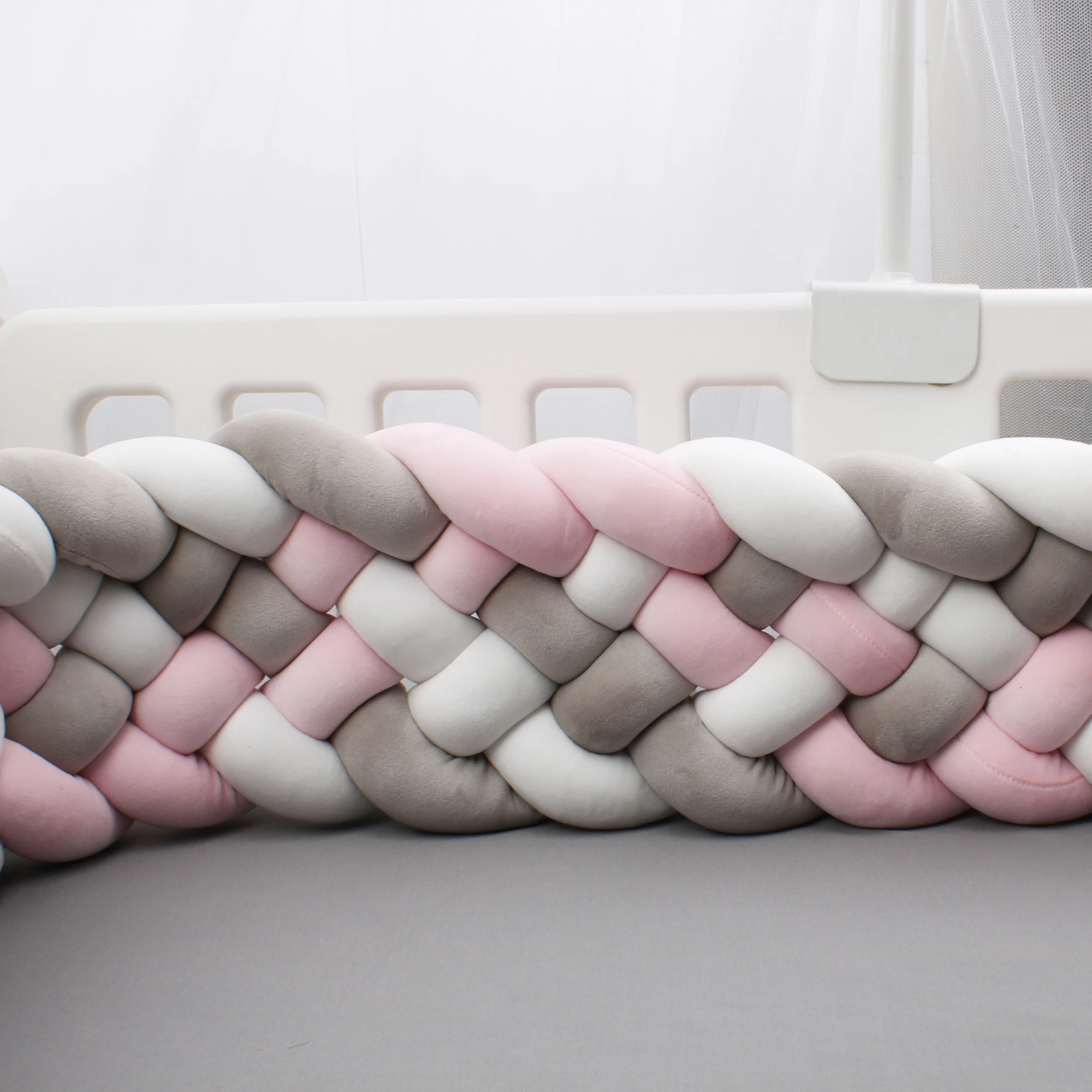 6-หุ้น Bumper Bed Braid Knot หมอนเบาะกันชนตกแต่งทารก Bebe Crib Protector Cot กันชน