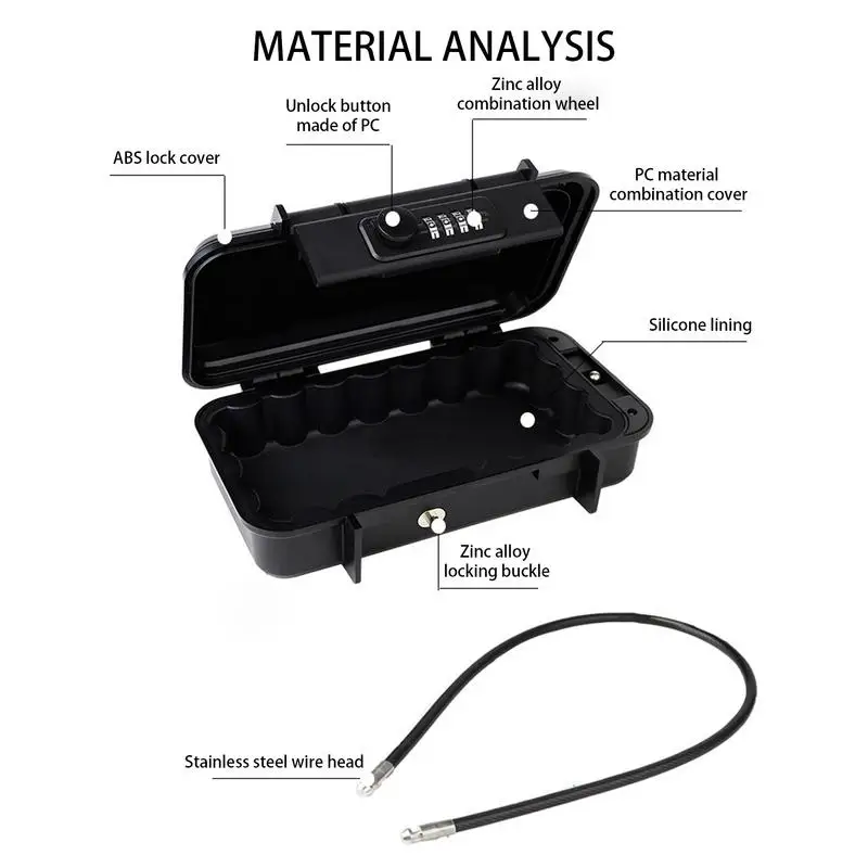 اقفال الصناديق المحمولة للسفر أربعة أرقام كلمة المرور المحمولة الأمن مقاومة للماء انفصال سلسلة مكافحة سرقة خزانة ل
