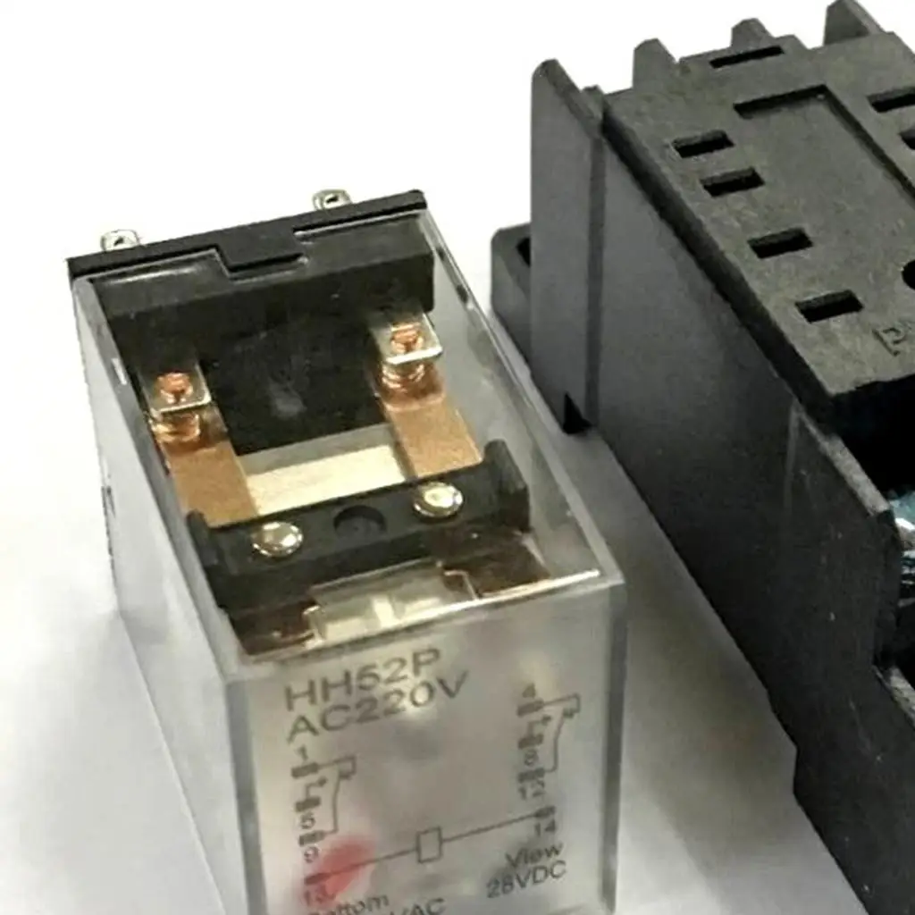 Plastic General Purpose Power Relay HH52P Model Socket Base Electromagnetic Protector for Home Electrical Applications