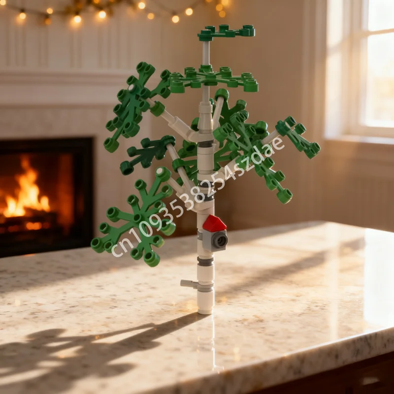 

47 шт. MOC маленькая береза, городская модель, строительные блоки, строительный рождественский подарок, сборка, креативная кирпичная игрушка, детский день рождения