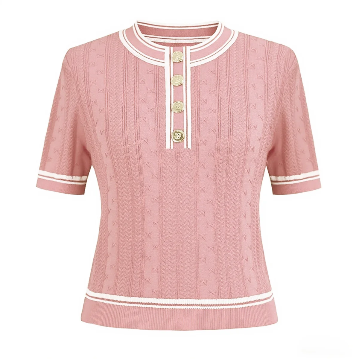 Camiseta versátil clásica de alta calidad a la moda para mujer con punto de calidad personalizado, suéter de punto superior