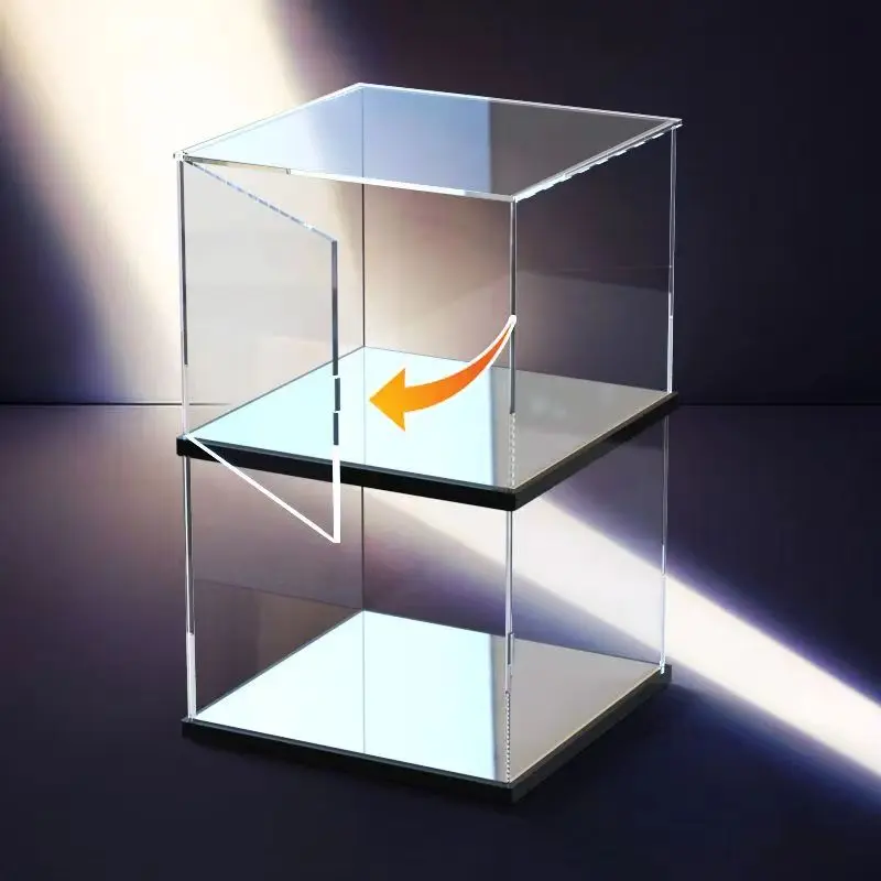 Assemble Acrylic Display Case with Mirror, Clear Acrylic Figure Display Cabinet, for Artwork, Doll, Souvenir Protection Box