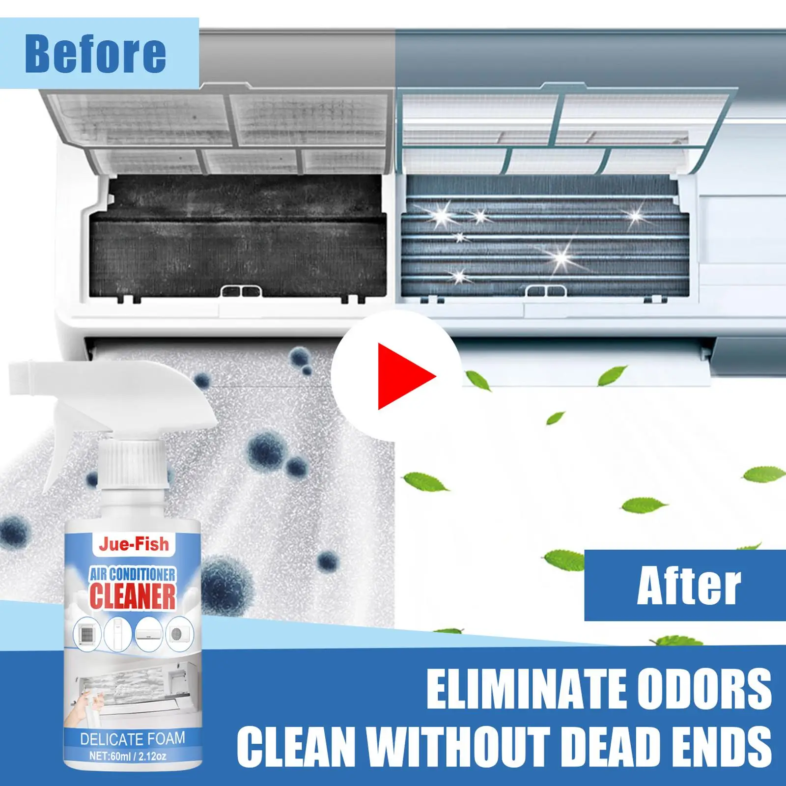 Air Conditioner Cleaner Deodorizer Radiators Fan Cleaner Coil Dirt Clean Washing Foam Spray Home Air Conditioner Cleaning Agent