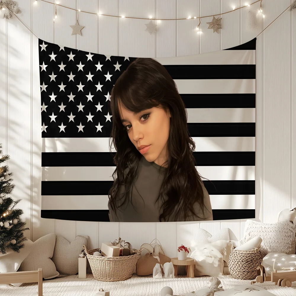 American Actress J-Jenna Ortega-S flag Room Decoration Wall Tapestry Hanging Aesthetic Bedrooms Advertising Banner