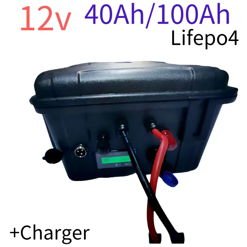 

12.8V 100Ah LiFePO4 Battery Pack Build-in Bluetooth BMS 12V 40Ah Waterproof for Solar Camper Yacht Inverter Engine Moto