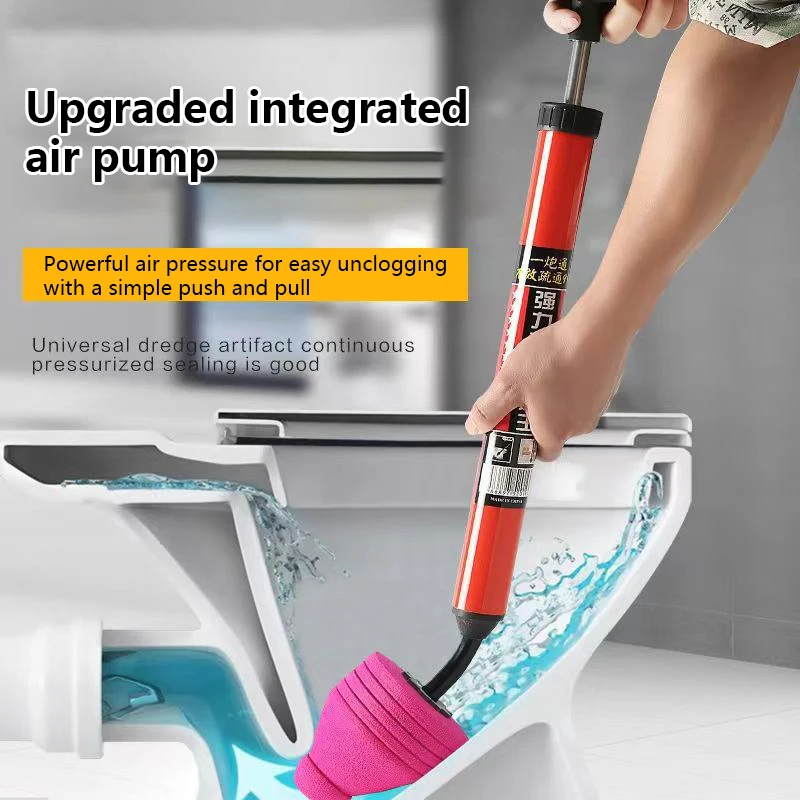 Inodoro de émbolo de aire, émbolo de alta presión, mango ergonómico, potente eliminador de obstrucciones de drenaje, herramienta de plomería, accesorios prácticos