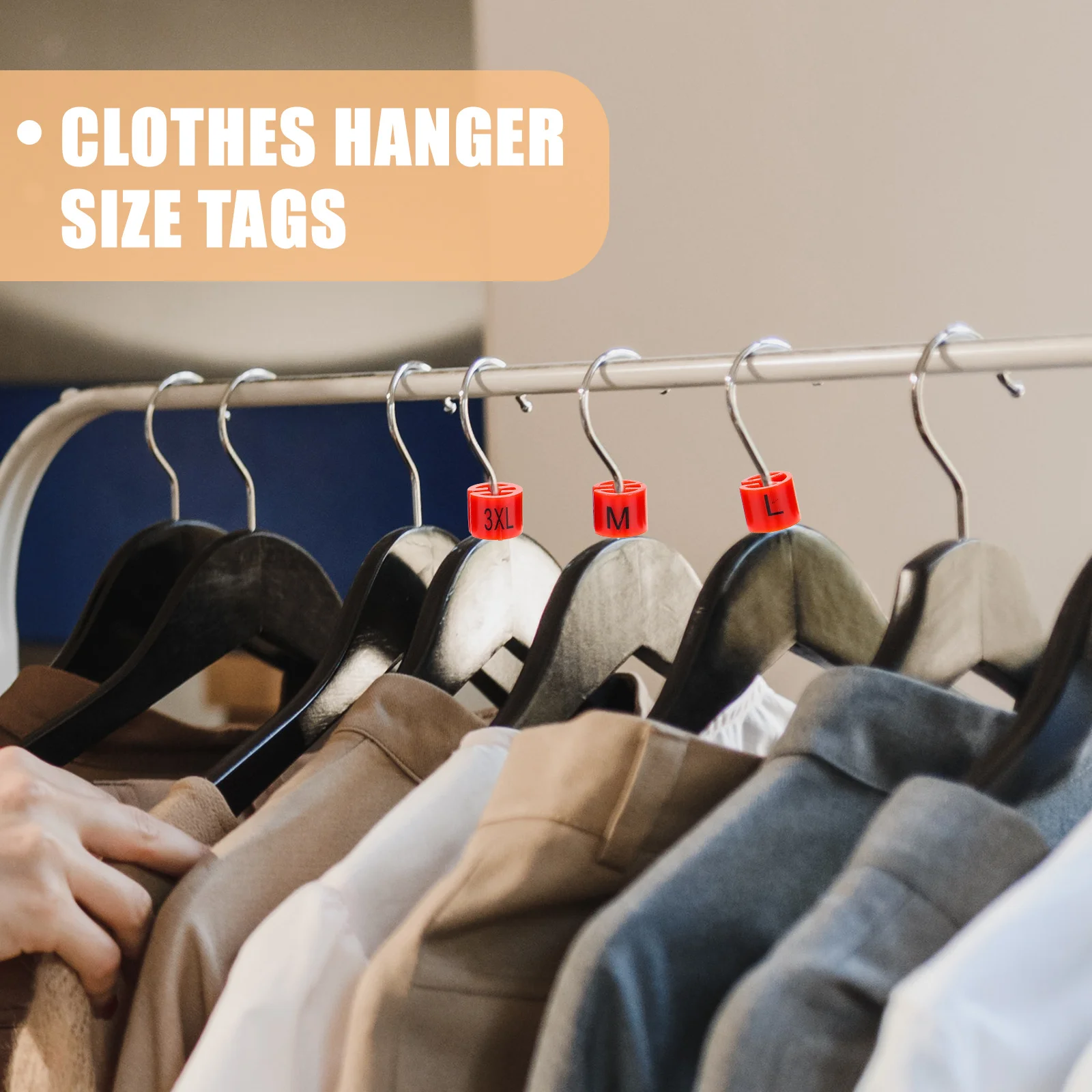 

180Pcs Size Clip for Hangers Premium Plastic Clothing Hanger Organizer Tag for Shop Store Use Garment Size Marker Tags