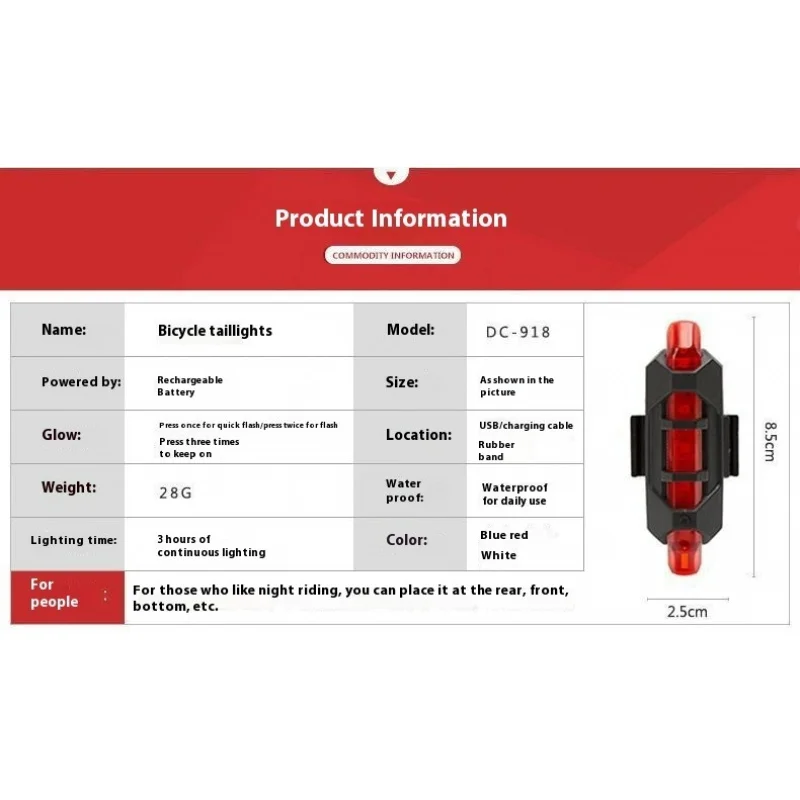 Enquêter avant LED aste USB pour vélo, accessoires de vélo, couleur rose, SLaura rel, PLAMTB, lumière rouge