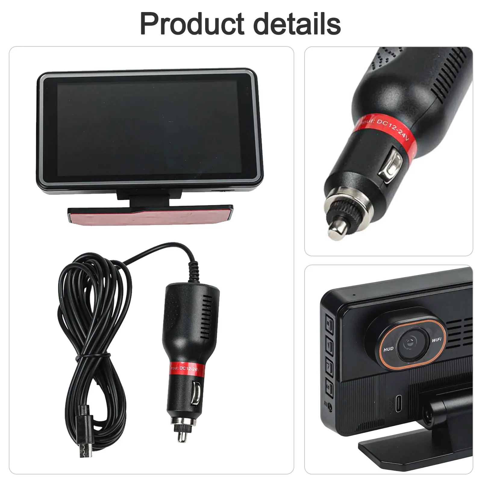 Vehicle Recorder for Dash Cam For Car Safety Center Console Mount HD Recording Practical Design Quick Installation