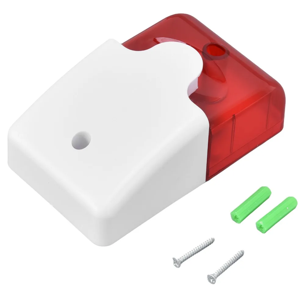 2PCS Durable Red Flashing Light Horn Plastic DC12V Strobe Siren Compact Flash Sound Siren