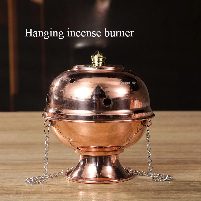 Nepalese Household Incense Burner Indoor Living Room Copper Polished Ground Hanging Plate Burner Hanging Incense Burner Ornament