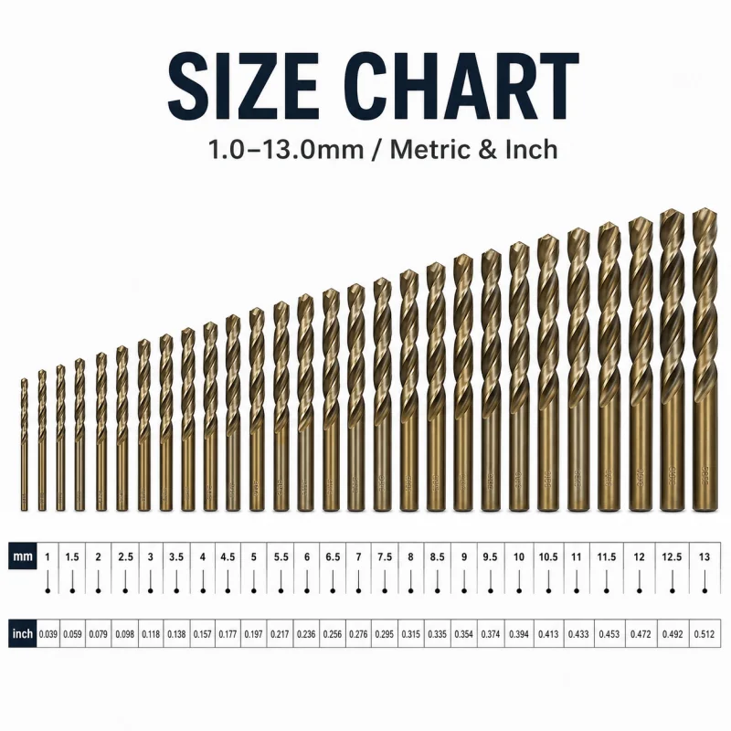 25Pcs High Hardness Twist Drill Bits 1‑13mm HSS Steel Drill Bit Kit for DIY Drilling Wood Metal Acrylic Portable Metal Box