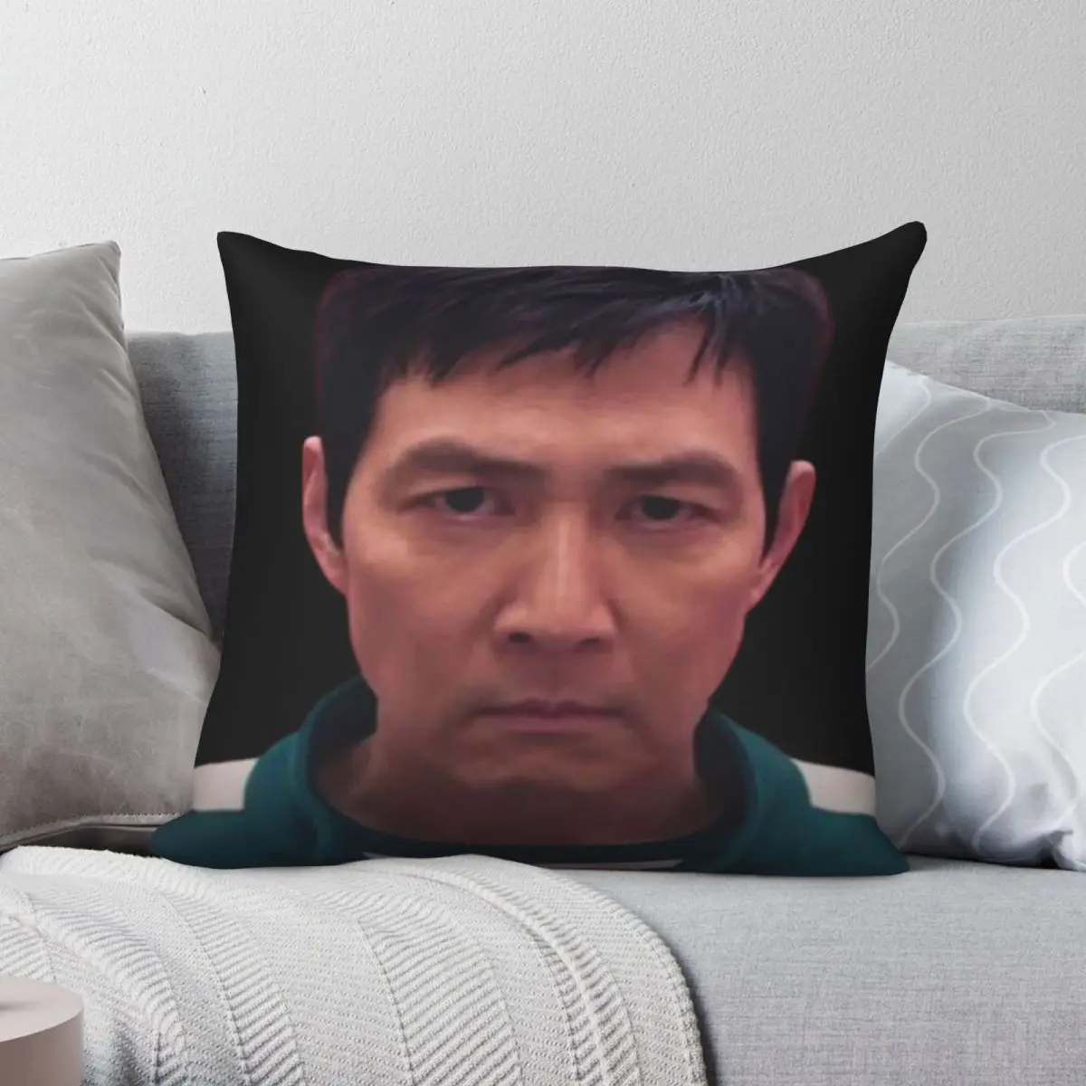 Seong Gi-hun Player 456 Pillowcase Polyester Linen Velvet Pattern Zip Decorative Pillow Case Sofa Seater Cushion Cover