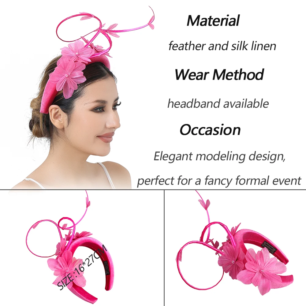 قبعة أنيقة من حرير اللافندر والكتان مع زهرة ديربي صفراء بحافة كبيرة للكنيسة وحفلات الزفاف للسيدات