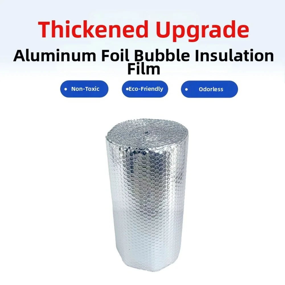1pc Heat-reflective Foil Heat-insulating Energy-saving Wall Insulation Aluminum Film For Roofs Metal Buildings Containers Pipes