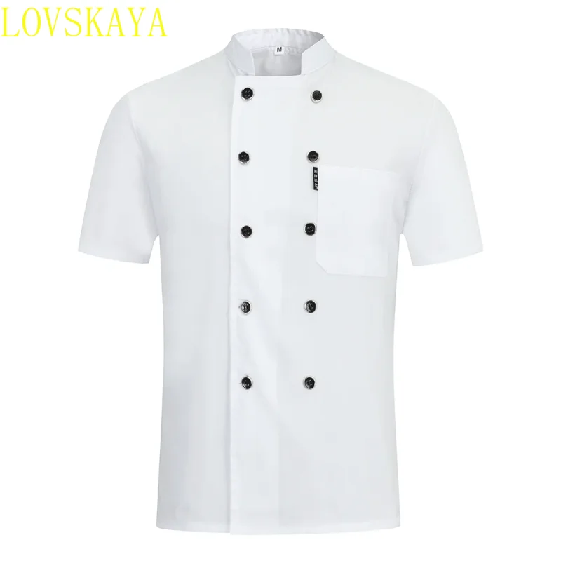 High quality double breasted chef uniform restaurant kitchen dining jacket cooking caf é work uniform chef uniform