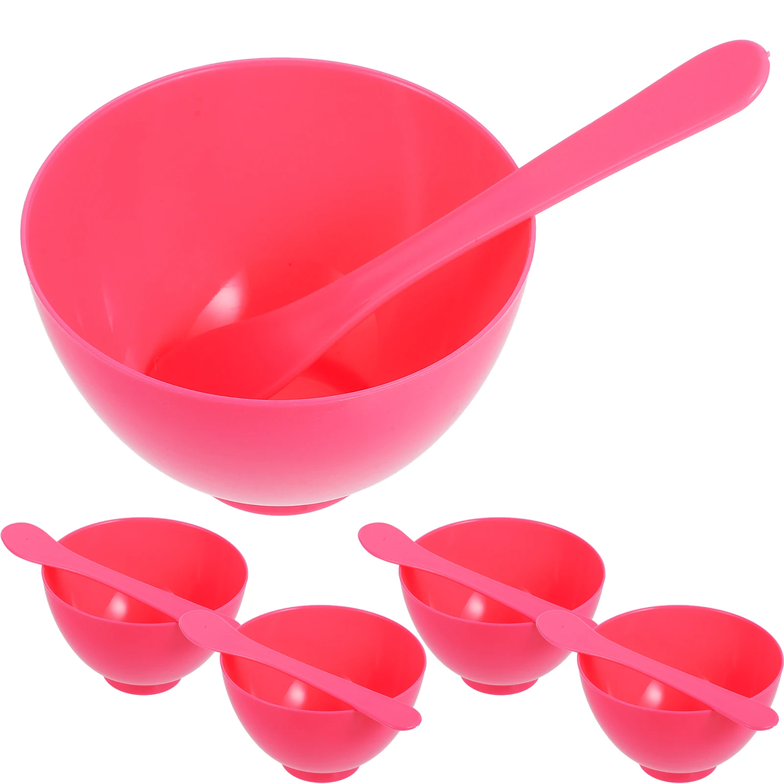Juego de 5 cuencos para mezclar Facial, herramientas de bricolaje de plástico rosa, herramienta para máscara Diy, salón, ligero, portátil, fácil de limpiar, artesanía