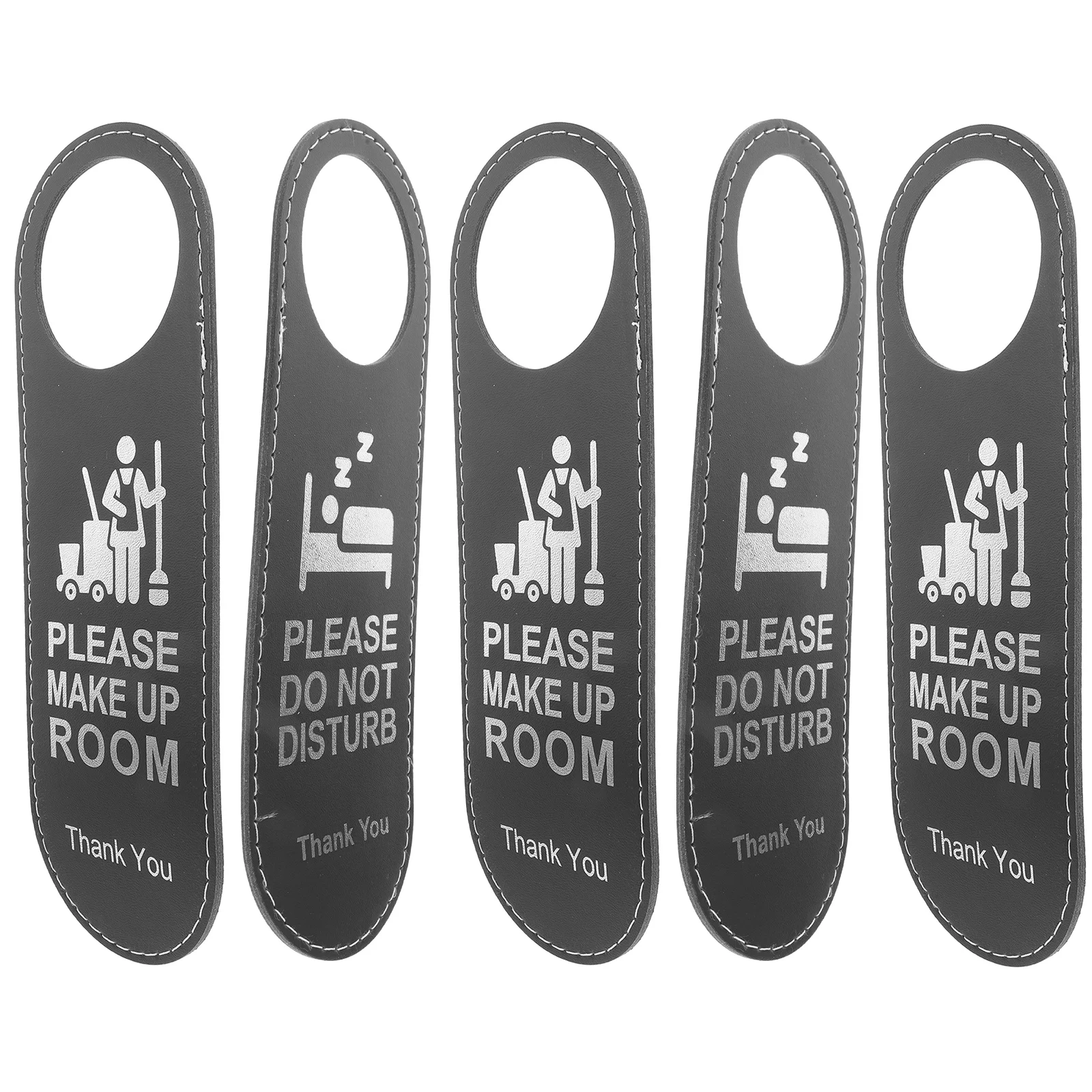 

5pcs Door Hanger Signs Double Sided Hotel Room Cleaning Do Not Disturb Sign Tags Wear Resistant Modern Style Door