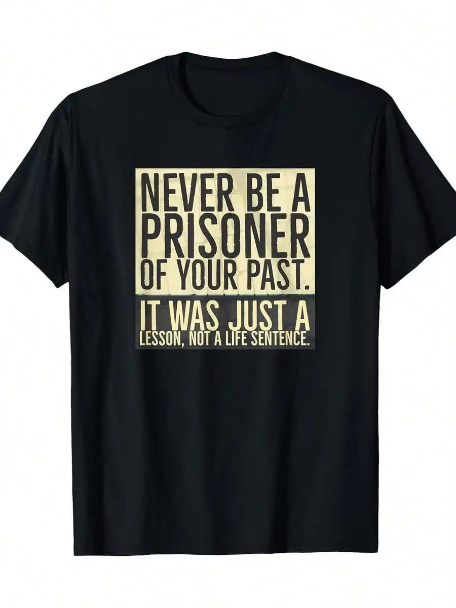 New Sober Quotes for Addiction Recovery Golden Sobriety Message AA NA Printed T-Shirt, Men's Printed T S-5xl