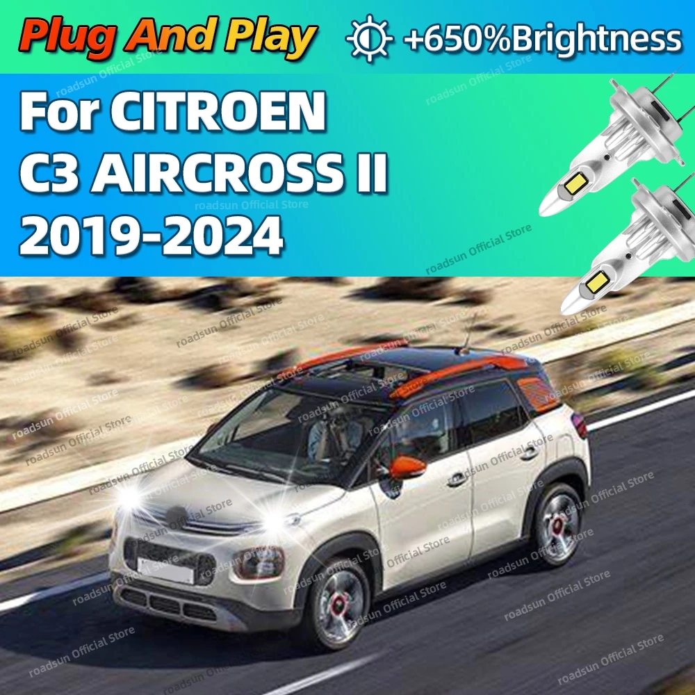 

2/4Pcs High Power Headlight Car LED Lights Bulbs 160W Plug and Play For CITROEN C3 AIRCROSS II 2019 2020 2021 2022 2023 2024