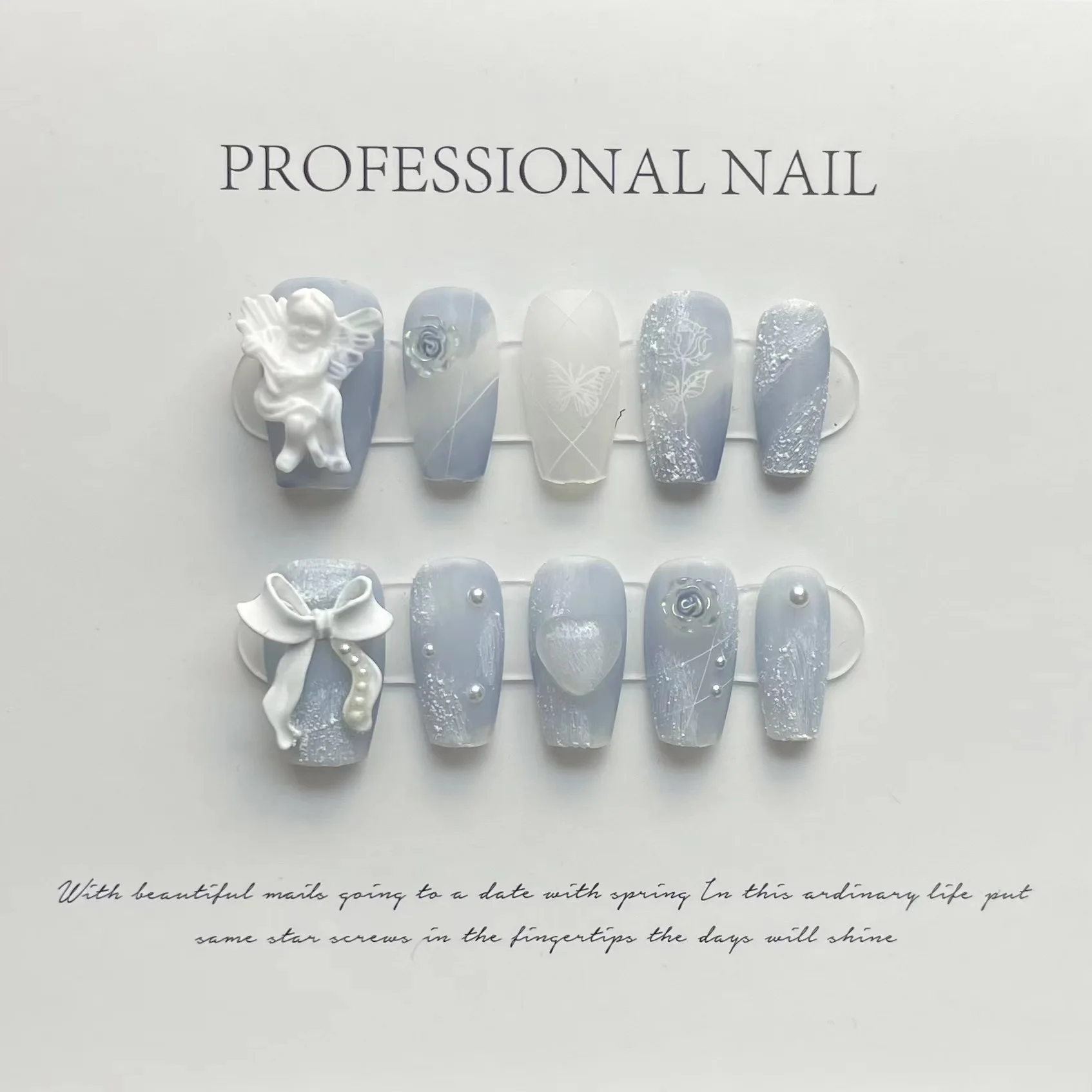 10-pecas-unhas-posticas-artesanais-azul-claro-formato-caixao-com-laco-branco-3d-e-flor-rosa