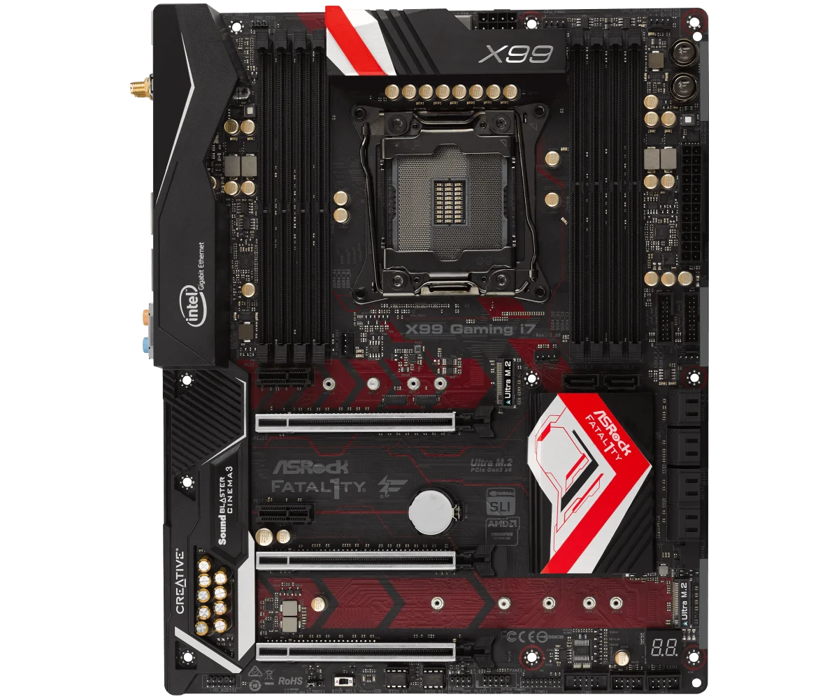 ASROCK X99 Motherboard Fatal1ty X99 Professional Gaming i7 LGA 2011-3 8 DDR4 128G ATX support E5-2690 2669 4640 2650 i7-6900 cpu