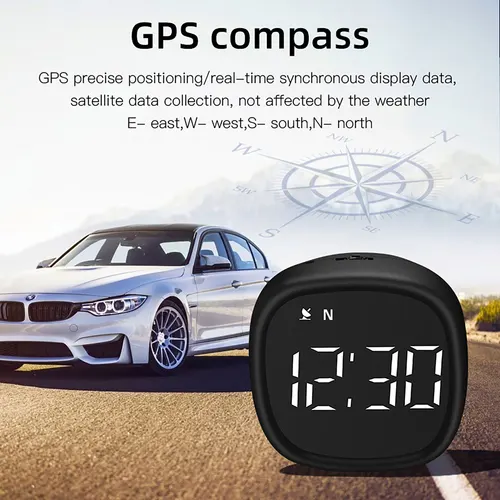 Imagen 2 del producto Velocímetro GPS universal para vehículo, odómetro universal Beidou para automóvil, HUD, reloj, alarma de exceso de velocidad, brújula, instrumento de alta precisión