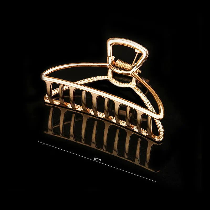 Large Gold Designer Clips Wholesale  Ladies Barrette Metal Hair Claw Hair Pins Accessory Simple for Women Girls