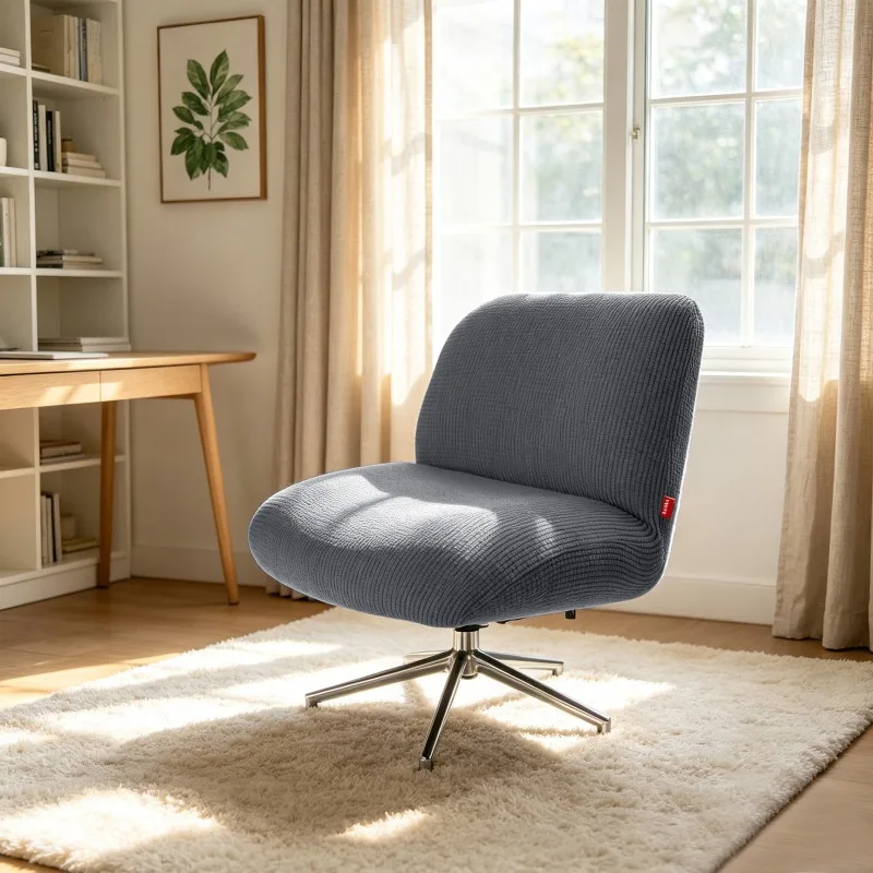 Thickened Plaid Leisure Rotating Chair Cover Anti‑Dirt Office Chair Protective Cover Chair Slipcover for Home Office Protector