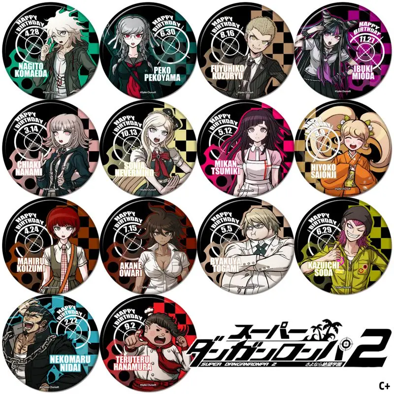 Anime Danganronpa V2 Mioda Ibuki Nagito Komaeda Cosplay Badge Button Brooch Pin Metal Pendnat Medal Cartoon Birthday Gift