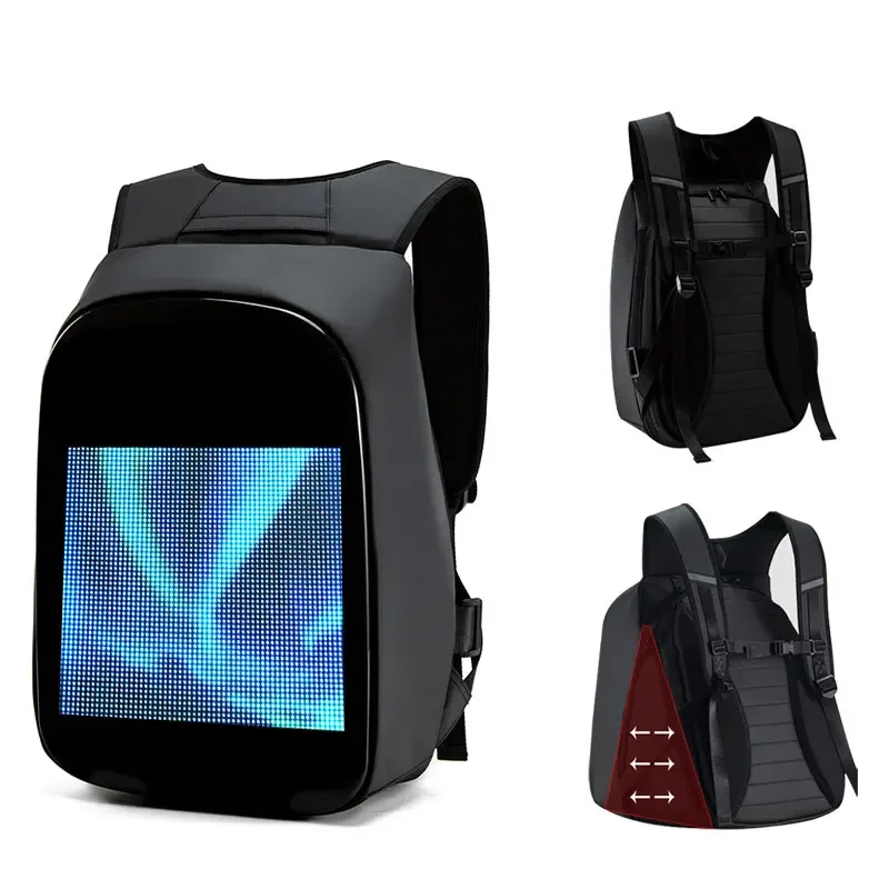 Crelander LED Motorcycle Backpack Screen Dynamic Advertising Backpack DIY Wireless Wifi Control Motorcycle Led Display Backpack