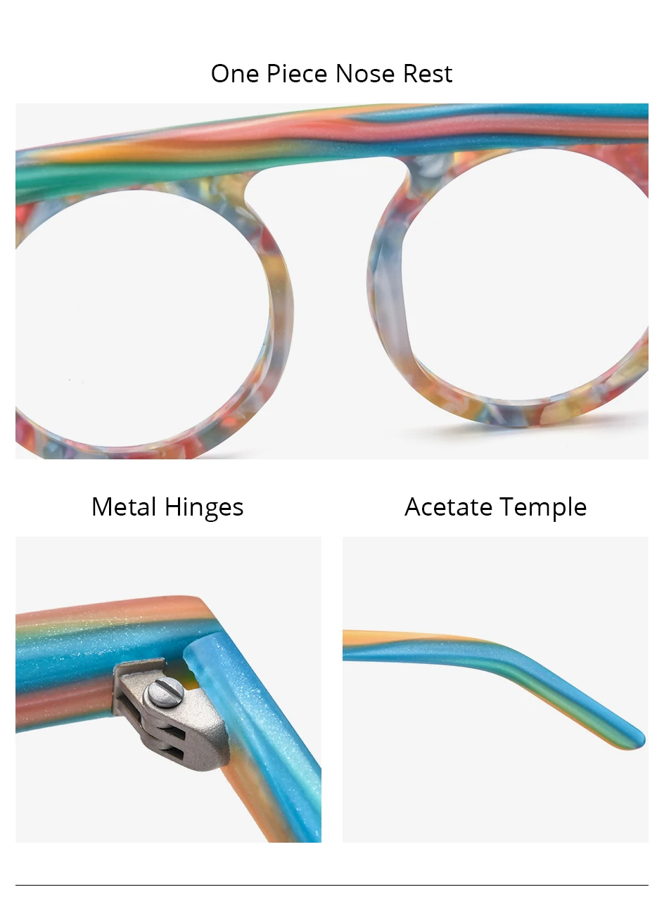 HEPIDEM Acetat Brille Rahmen Männer neue Retro runde quadratische Rhomboid Brille Frauen Nerd Vintage Brillen Brille – Detail 27