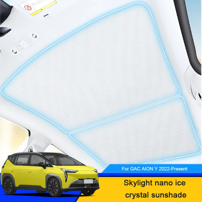 

Car Upgrade Ice Cloth Buckle Sun Shades For GAC AION Y 2022-2025 Glass Roof Sunshade Heat Insulation Sunroof Skylight UV Protect